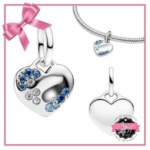 Heart Charm with Blue Accents